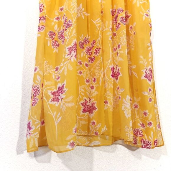 NEW Vince Camuto Floral Getaway Chiffon Duster Kimono Boho Yellow Plus Size 1X - Picture 12 of 14